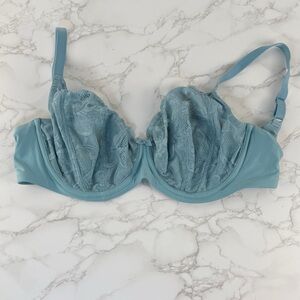 Panache Rocha Lace Underwire Balcony Bra in Soft Blue size 34FF